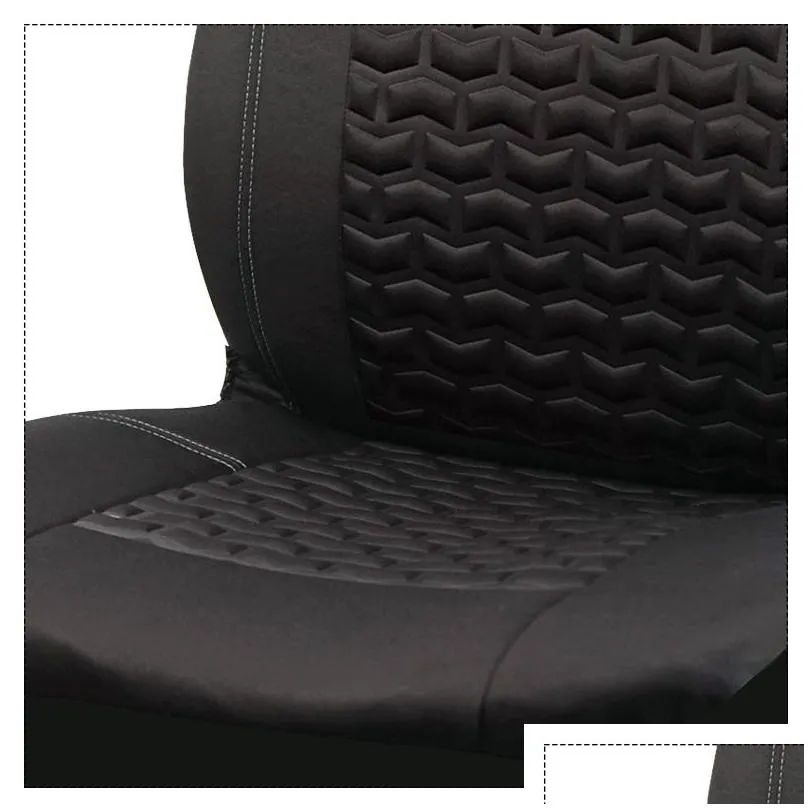 black universal 4mm sponge car seat covers sporty design with three zipper rear seat split car accessories interior