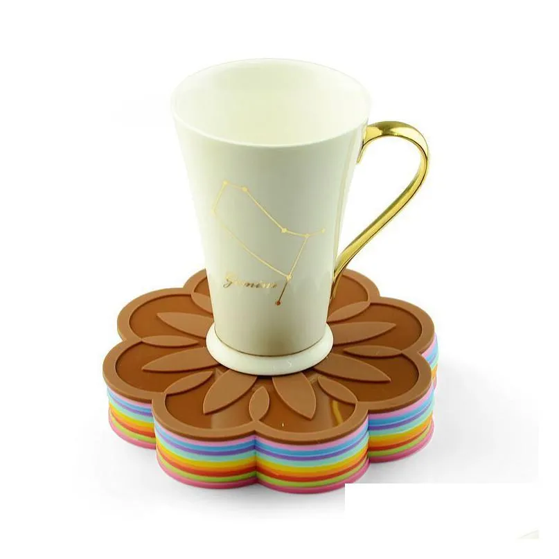 silicone insulation coaster mats nordic style candy colored waterproof nonslip coaster for pot pan cup