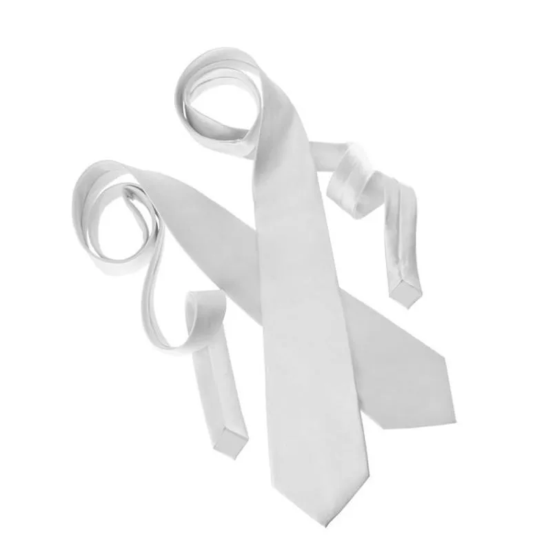 blank sublimation tie adult kids solid white polyester neckties diy heat transfer printing ties for formal wedding party business