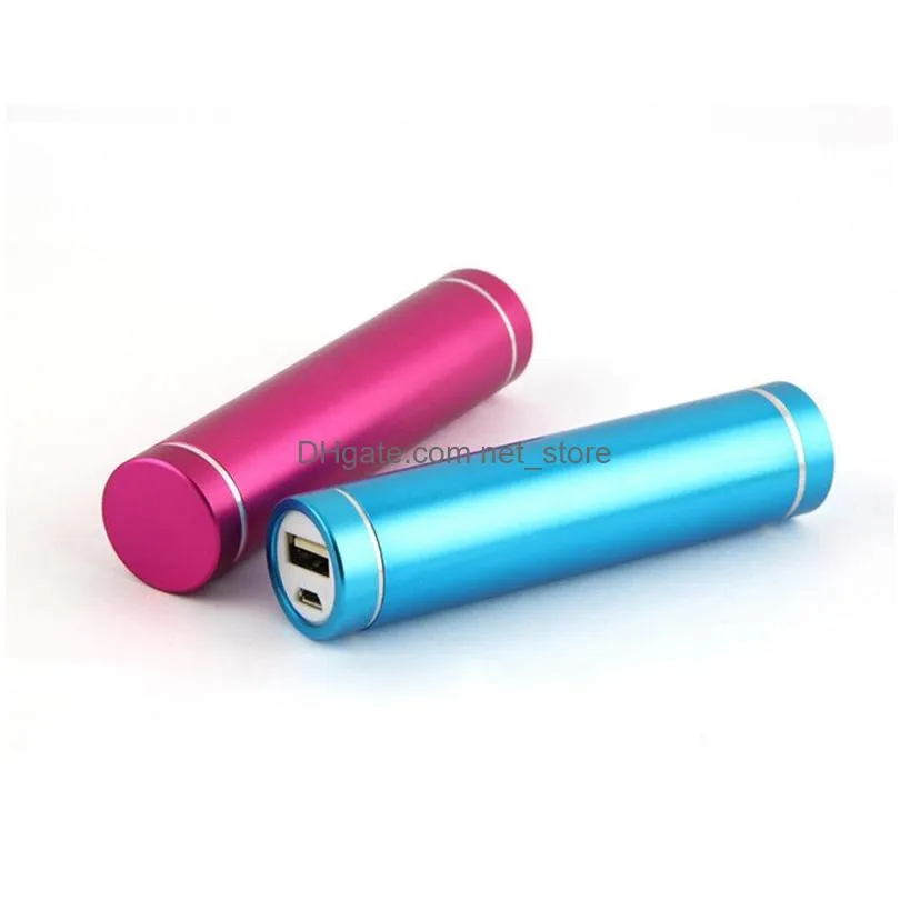 portable power bank 2600mah aluminum alloy mini mobile universal powers charging battery with retail package