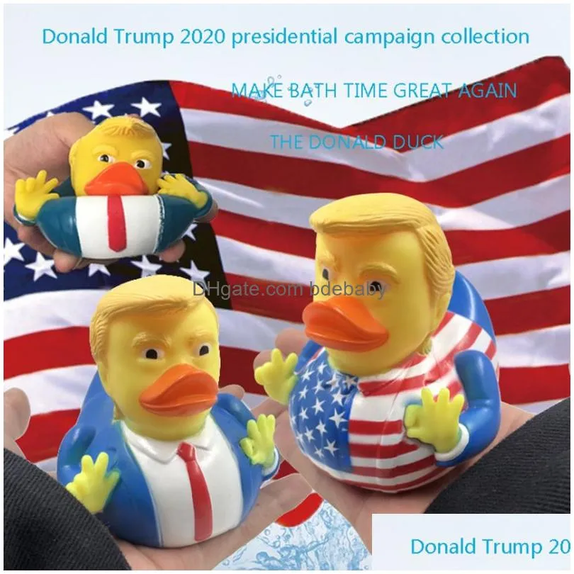 pvc flag trump duck party favor bath floating water toy party decoration funny toys gift