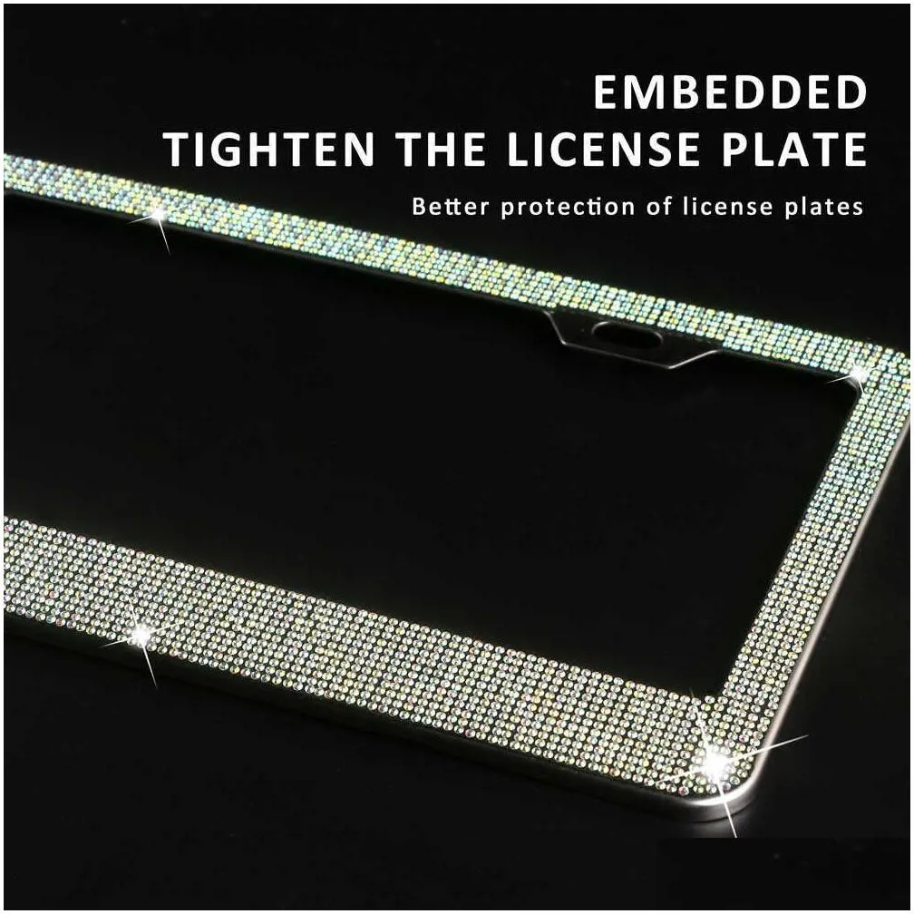 1pcs stainless steel car auto license plate frame covers kit for all american canada car license plates car bling accessories
