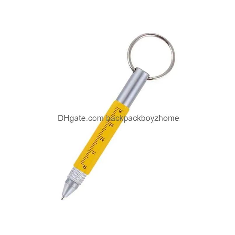 multifunctional mini metal ballpoint pen outdoor tool pen screwdriver keychain short scale pens