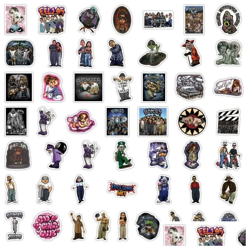 50pcs/lot homies stickers hiphop figure graffiti kids toy skateboard phone laptop luggage sticker decals