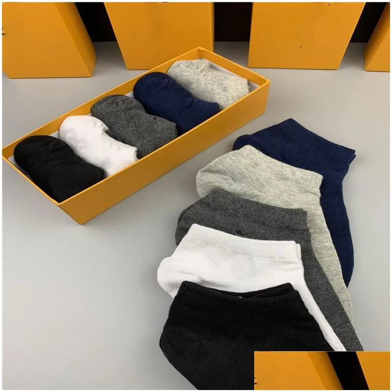 2021 designer mens womens socks five brand luxe sports winter mesh letter printed cotton man femal with box for gift
