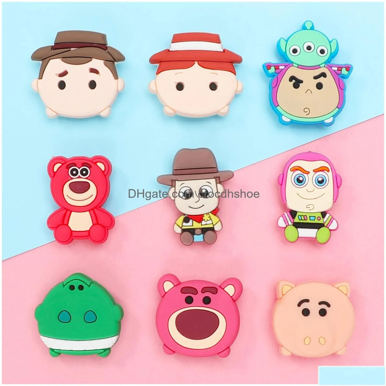 Cartoon Shoe Charms Parts Accessories For JIBITZ Wristband Cute Clog Sandals Decoration Kids Boys Girls Teens Party Favors Birthday