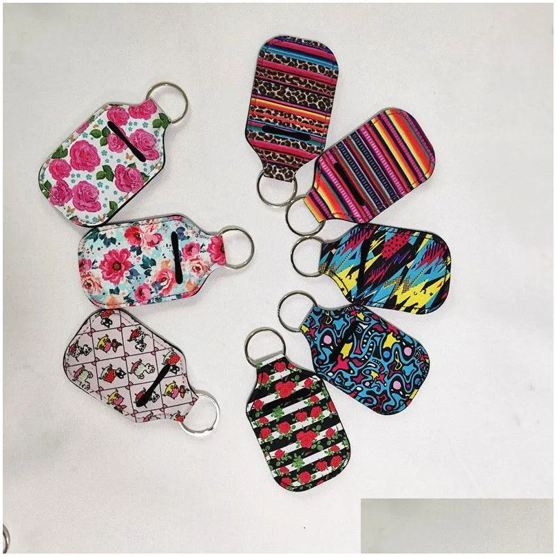 pattern printing chapstick holder keychain handy lip balm neoprene pouch for lipstick novelty gift