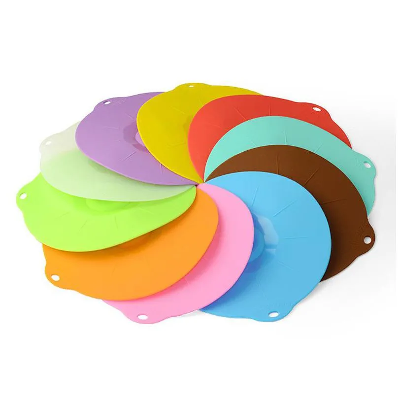 silicone cup cover cap lid leak proof freshkeeping sealed coffee suction seal lid cap kitchen storage bowl pot cover qw9459