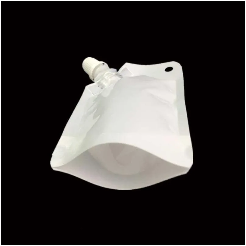 50ml stand up drinking package transparent pout bag white doypack spout pouch bags for beverage milk qw8768