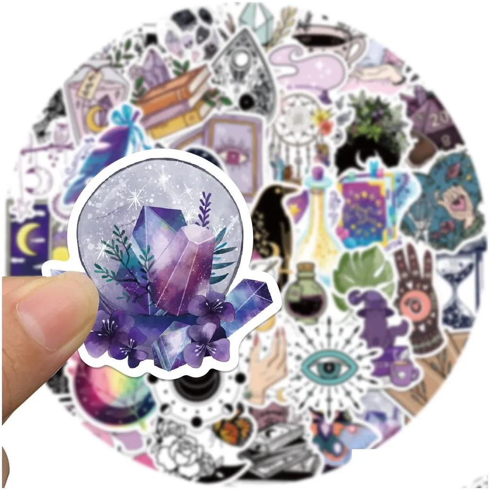 50pcs bohe witchy apothecary moon graffiti stickers witch sticker astrology tarot goth waterproof toy decals