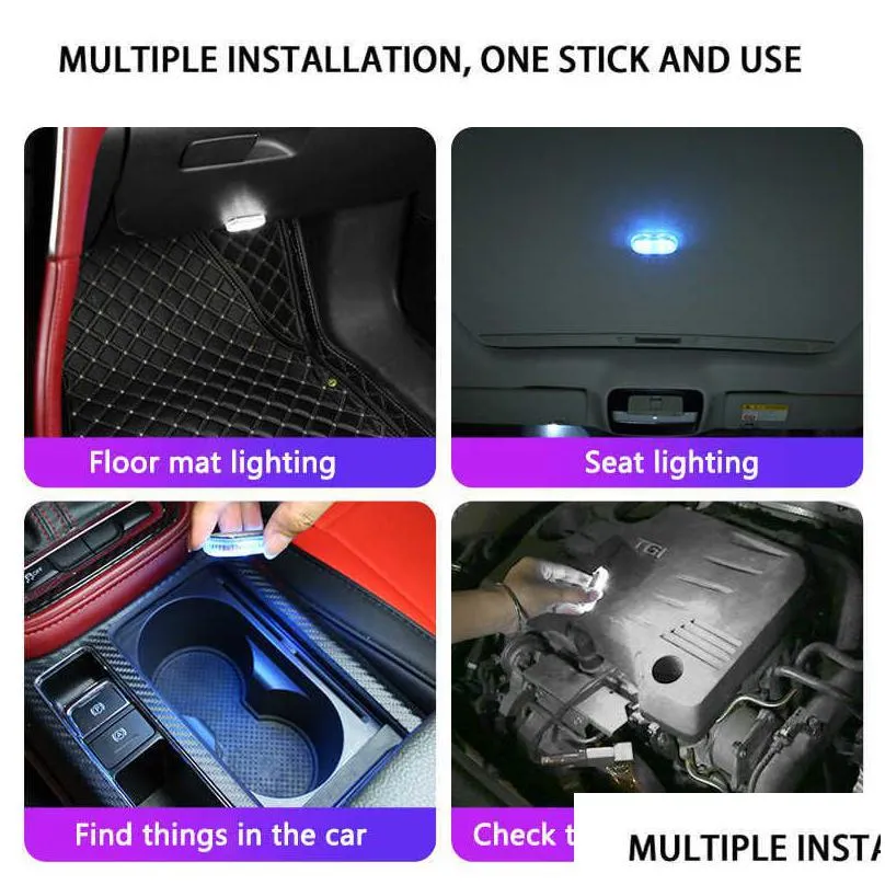 rechargeable magnetic touch light car roof magnets ceiling lamp indoor car lighting night reading light car interior accessories