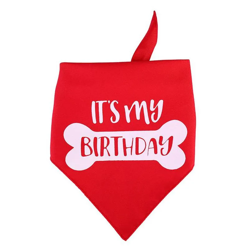 candy color pet dog bandana apparel its my birthday design cute puppy cat bibs scarf adjustable cotton dogs bandanas