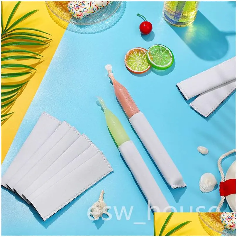 sublimation blank neoprene ice lolly sleeves diy heat transfer printing reusable  ice cream sleeve tools antizing popsicle bags