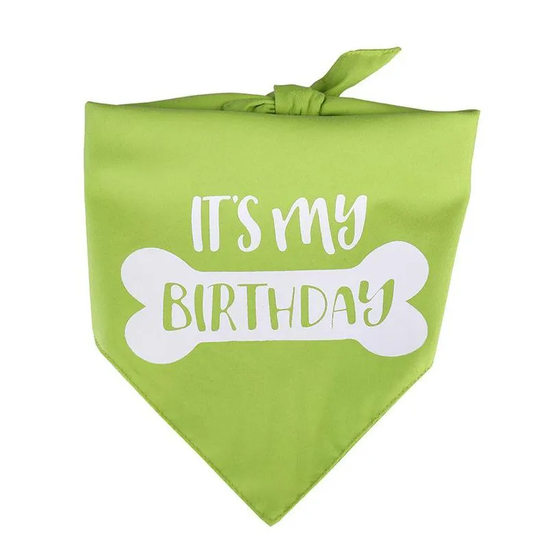 candy color pet dog bandana apparel its my birthday design cute puppy cat bibs scarf adjustable cotton dogs bandanas