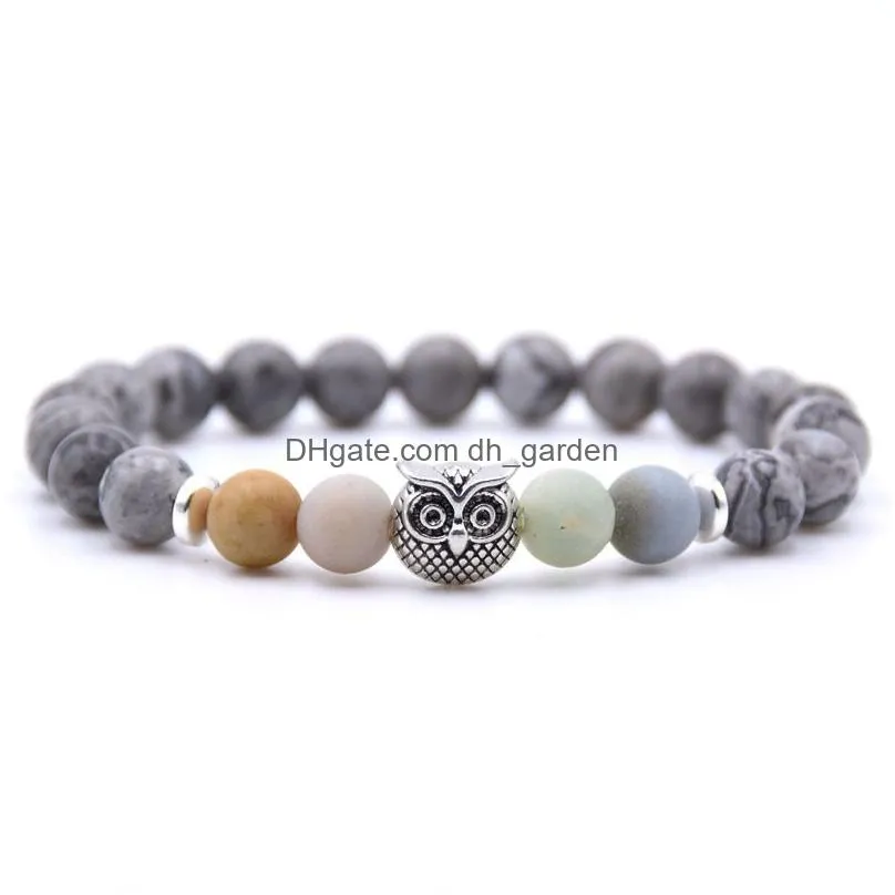 natural labradorite beads mens bracelet cute charm kids fashion jewelry jade owl pendant friendship stone bracelet