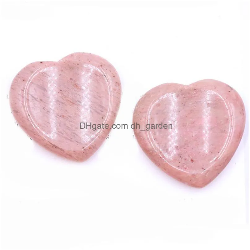 40mm loose heart healing stone love pocket palm crystal worry stone for anxiety reiki balancing rocks gemstone farmhouse kitchen home