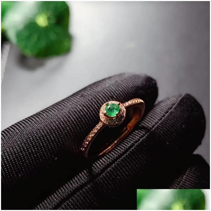 cluster rings kjjeaxcmy fine jewelry natural emerald 925 sterling silver adjustable gemstone women ring support test classic