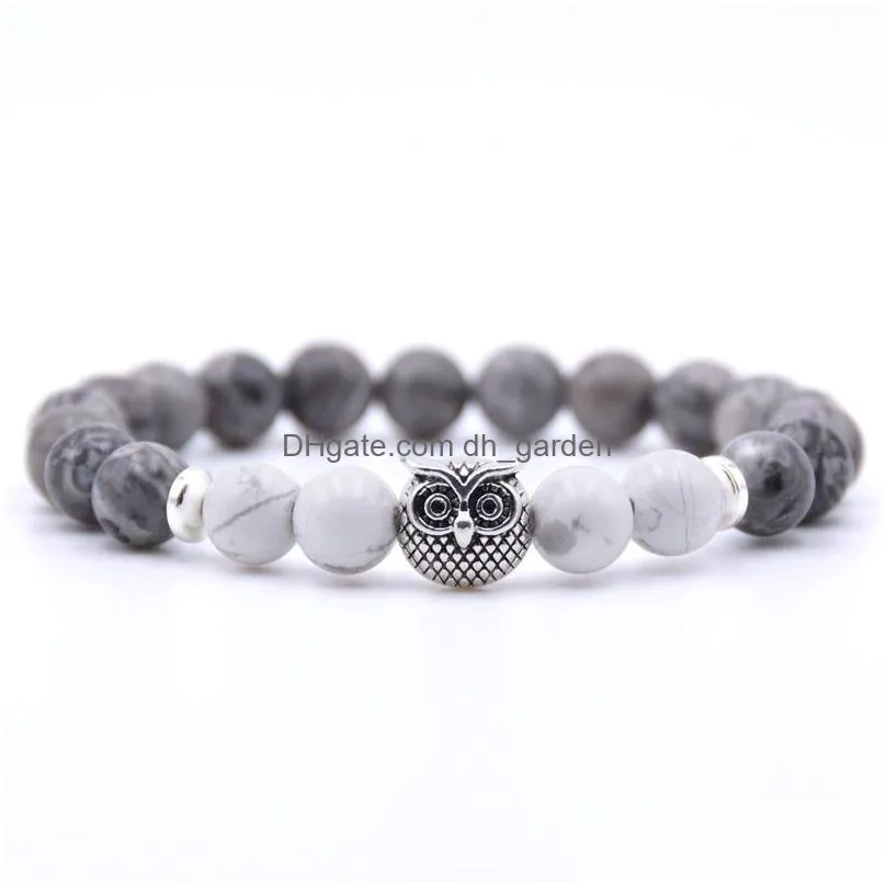 natural labradorite beads mens bracelet cute charm kids fashion jewelry jade owl pendant friendship stone bracelet