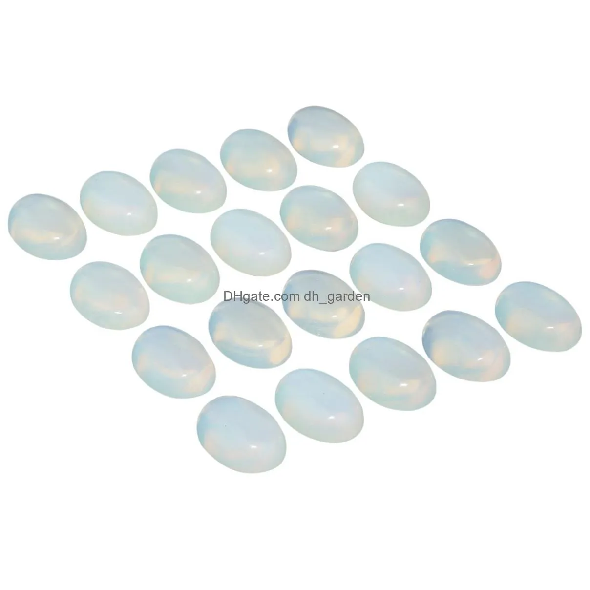opalite oval flat back gemstone cabochons healing chakra crystal stone opal bead cab covers no hole for jewelry craft making