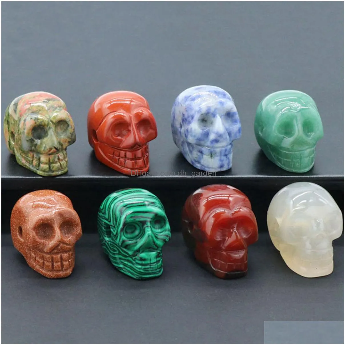 23mm natural red jasper stone skull hand carved human skull head sculpture gemstone carving