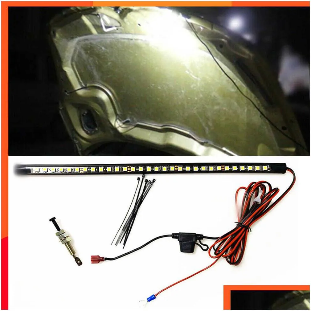 white under hood led light kit with automatic on/off universal fits any vehicle car led lights automatic switch ties led strips