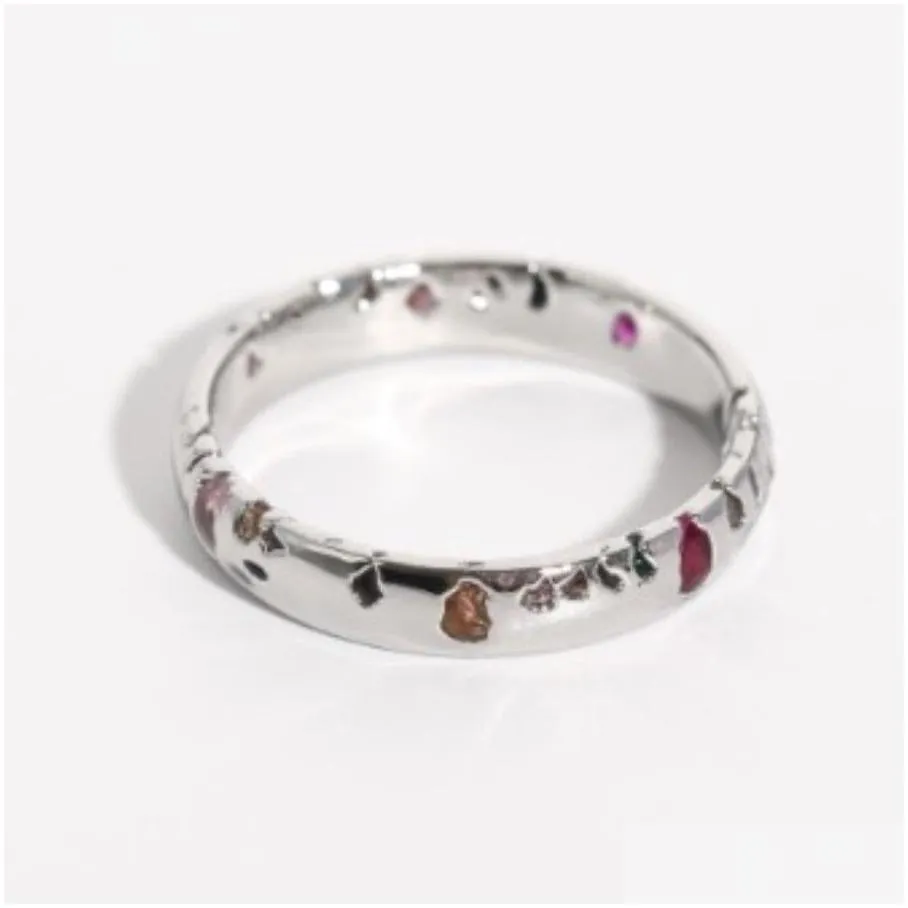 sterling silver jewelry womens zircon rings fashion minimalism circular rhinestones shiny dainty ringlet wholesales