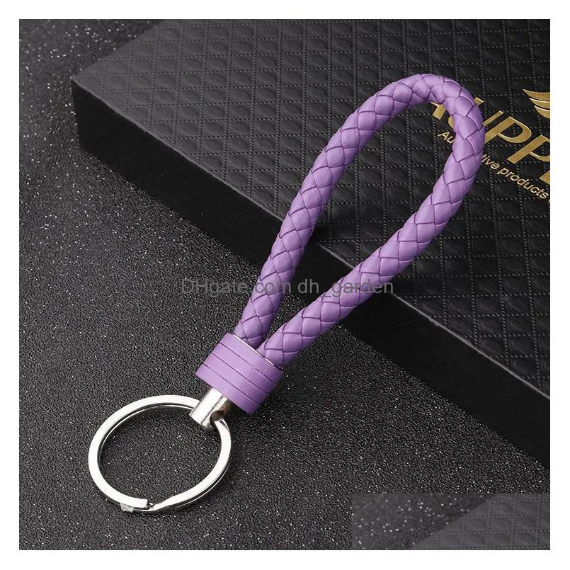 leather key chain mercedesbenz bmw leather woven lanyard keychain with metal ring for car / office / home key 16 colors