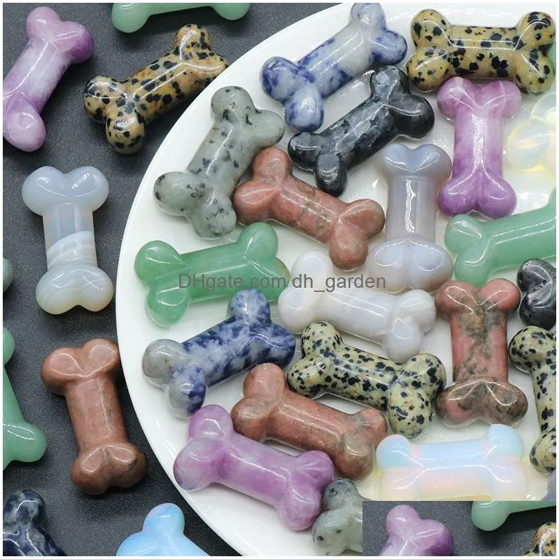 wholesale natural crystal mini bones mix material crystals craft hand made gemstone carving for decoration and gifts