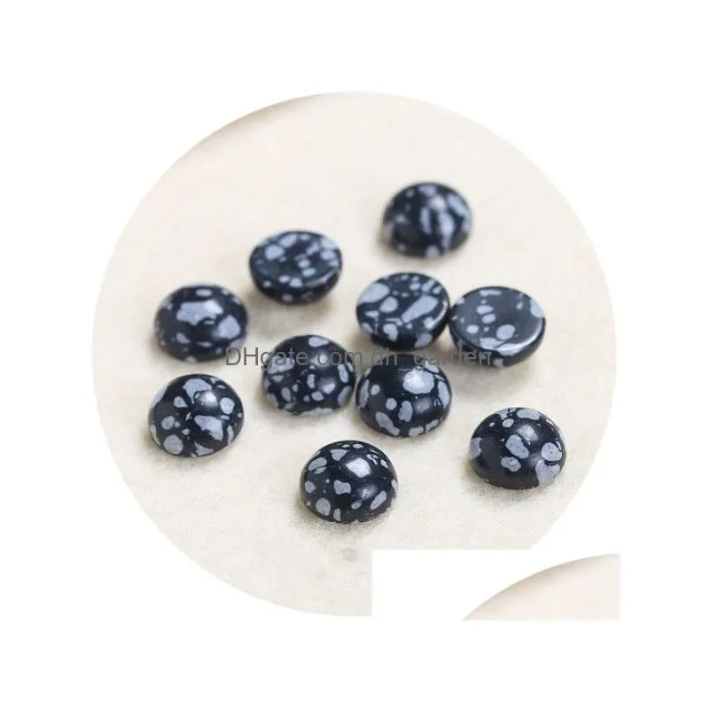 4/6/8/1012/14mm gemstone cabochons natural synthetic stone beads snow flake cabochons for earring necklace bracelet