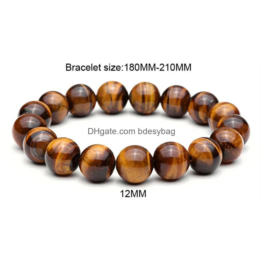 bead bracelet tiger eye 12mm mens mature charm wrist ornament