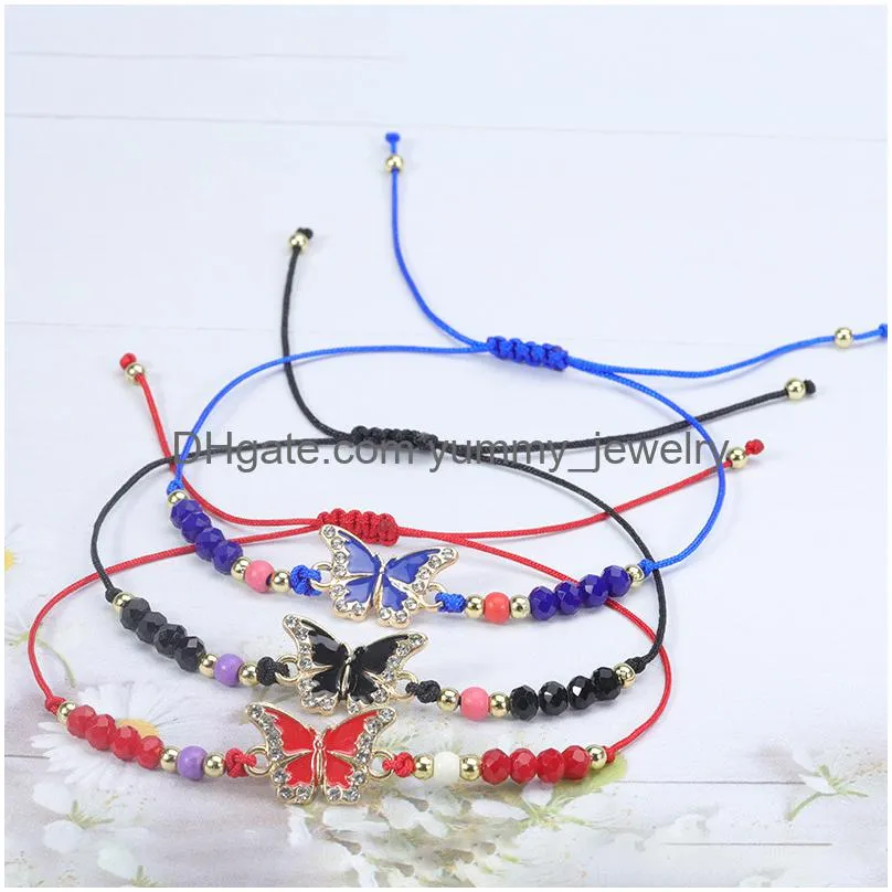 summer 12pc/set colorful butterfly girl hand act the role of bracelet party girls boys adjustable braided bracelet set