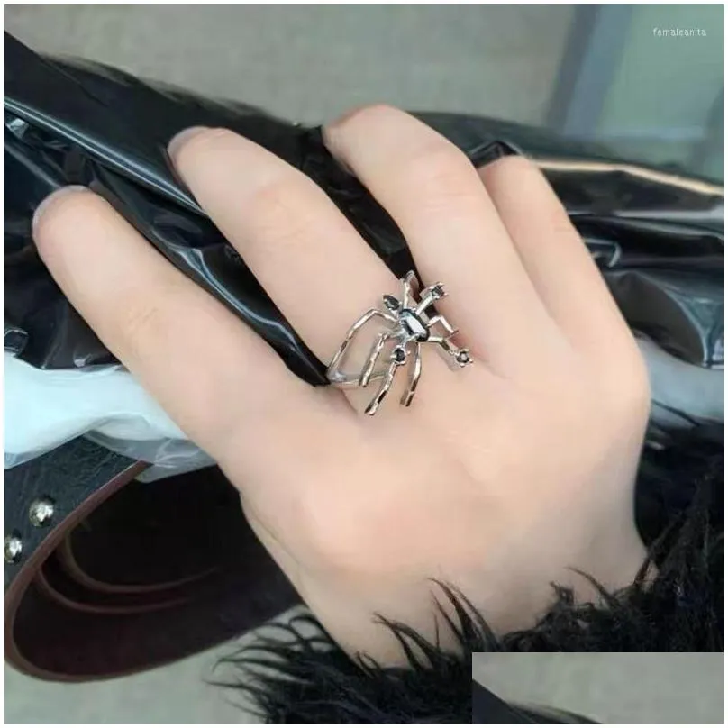 wedding rings surflove gothic dark souls zircon paired spider for teens opening adjustable aesthetic jewelry 2022 trend