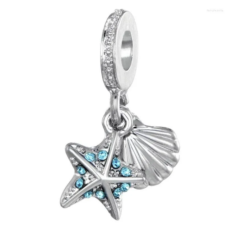 other blue starfish sea shell charms beads pendant fit brand bracelets necklaces diy making jewelry accessoriesother