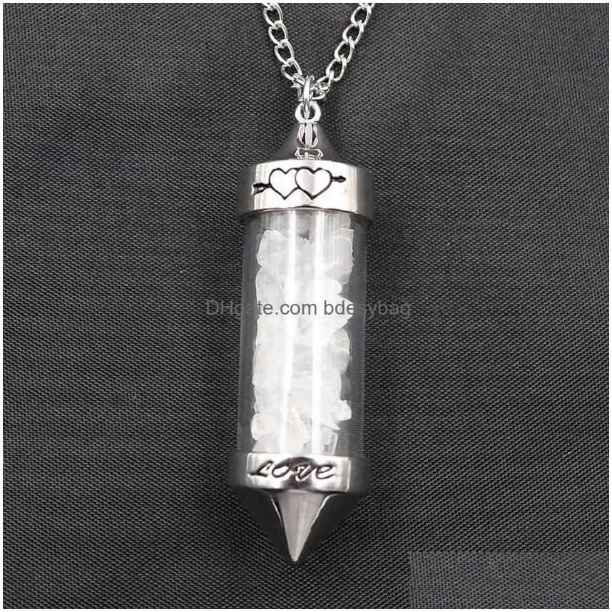 qimoshi reiki healing crystal pendant wishing bottle sweater chain pendant lady wild temperament personality necklace