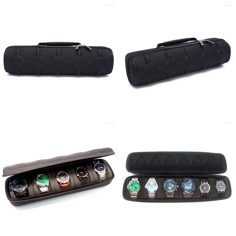 jewelry pouches 5 slots watch roll travel portable eva storage box for men women lovers organizer and display case
