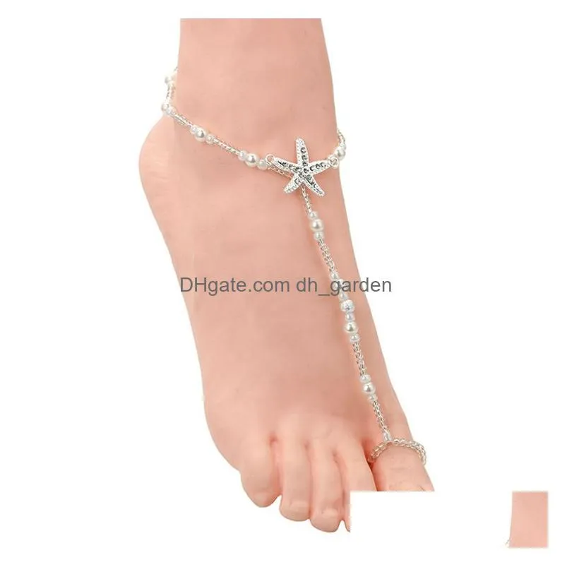 barefoot sandals womens beach anklets starfish bracelet chain wedding foot jewelry party accessories