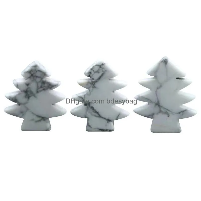 3 pieces tiger eye healing crystal stones pendant mini christmas tree desk ornament pocket stone home office christmas decoration