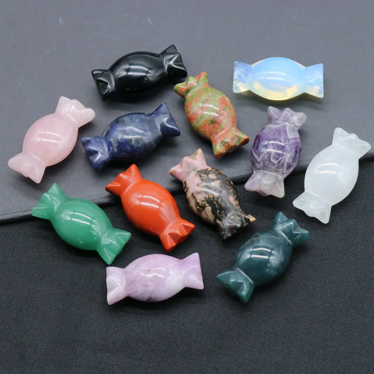 7 chakra candy crafts natural colorful sweet healing crystal stone ornament for halloween gift jewelry