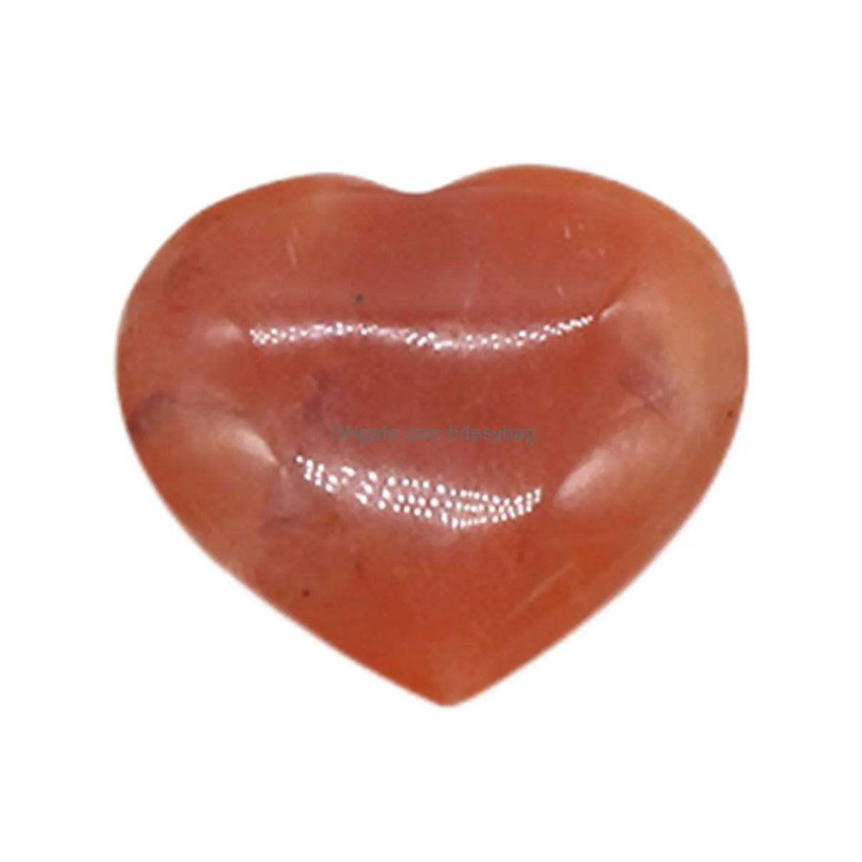 natural stone no hole heart shape gemstone crystal agates aventurine for diy making fashion jewelry