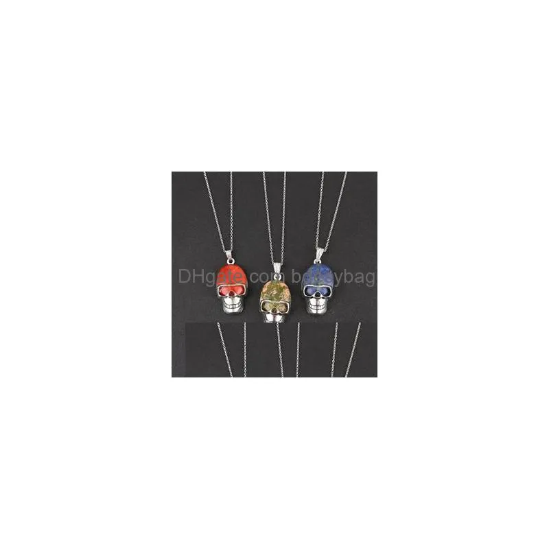 12 random pendant necklace ring face skeleton head male and female personality trend neck jewelry