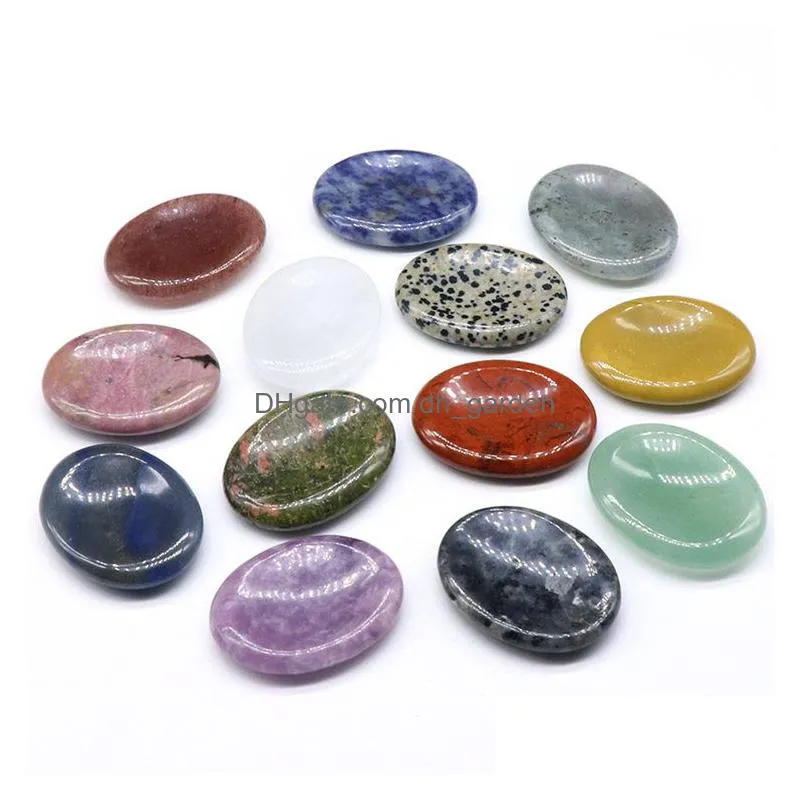 natural crystal green aventurine gemstone worry stone colorful massage healing energy worry stones for thump