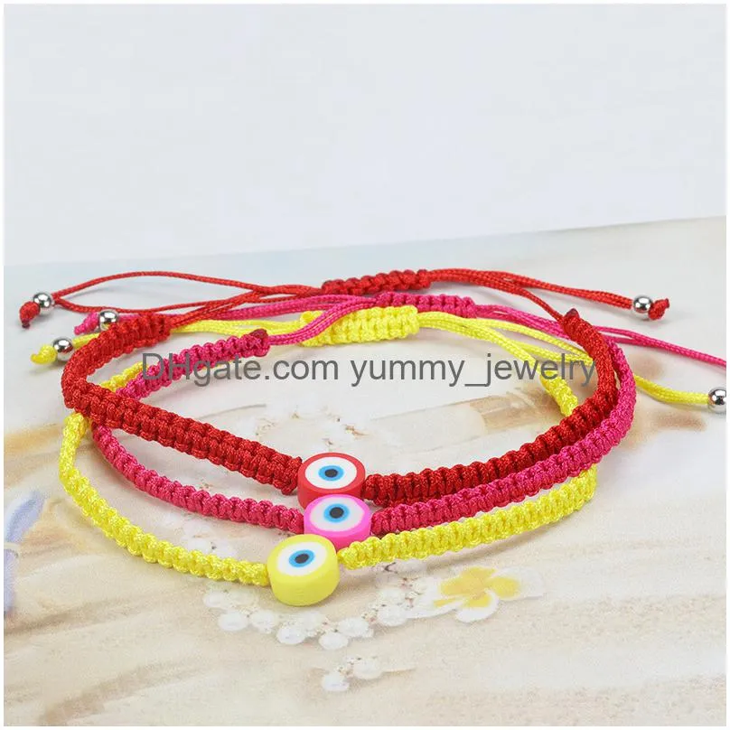 12pc/set adjustable braided bracelet set jewelry angel eye amulet friendship hand rope