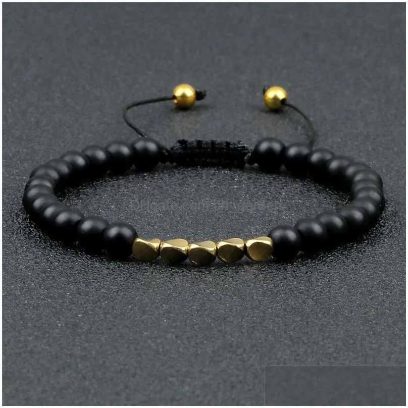 natural 6mm tiger lava bangle irregular copper beads braided bracelet for women men handmade ethnic tibetan jewelry