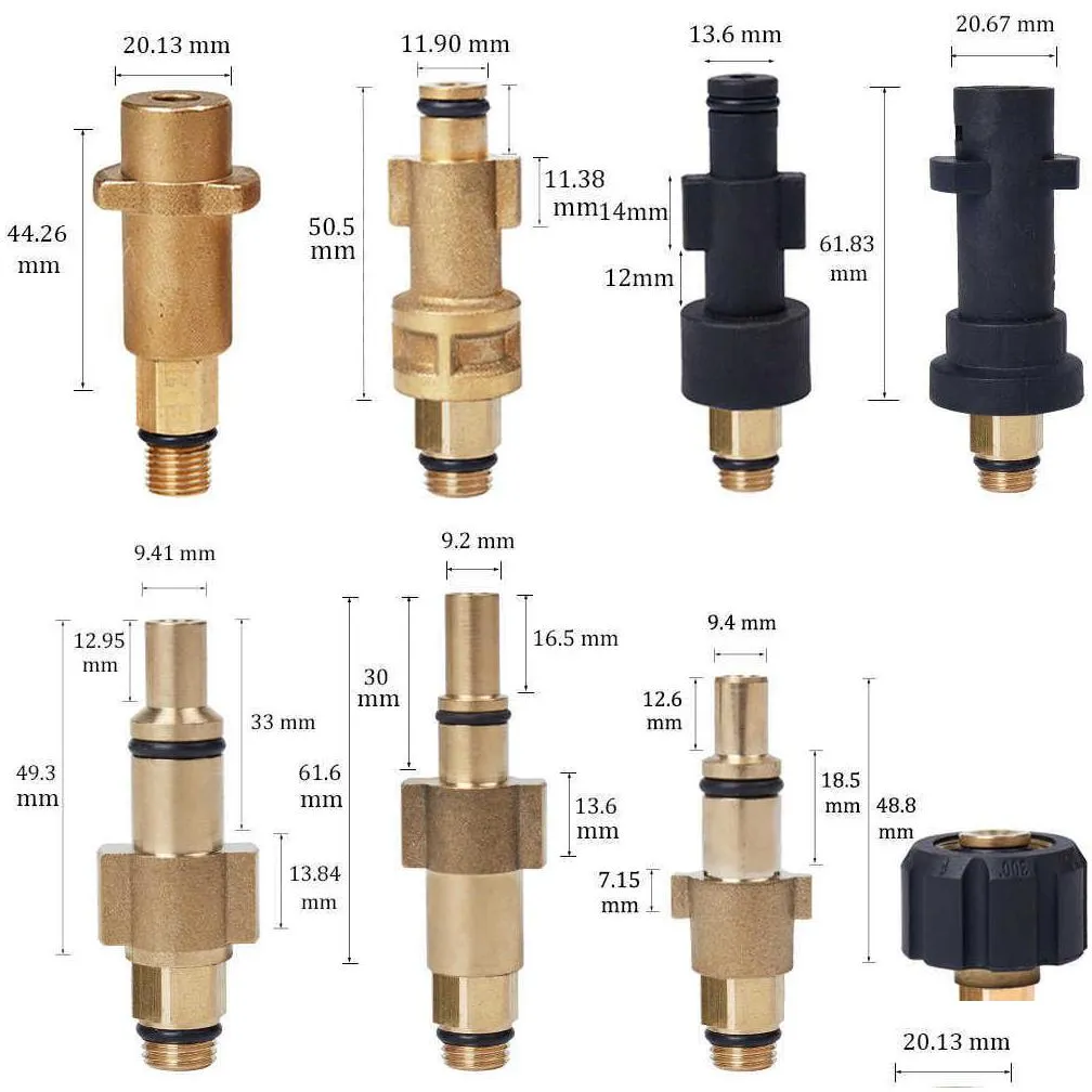  car washer adapter foam generator snow foam lance connector for karcher for bosche for lavor for elitech high pressure washer