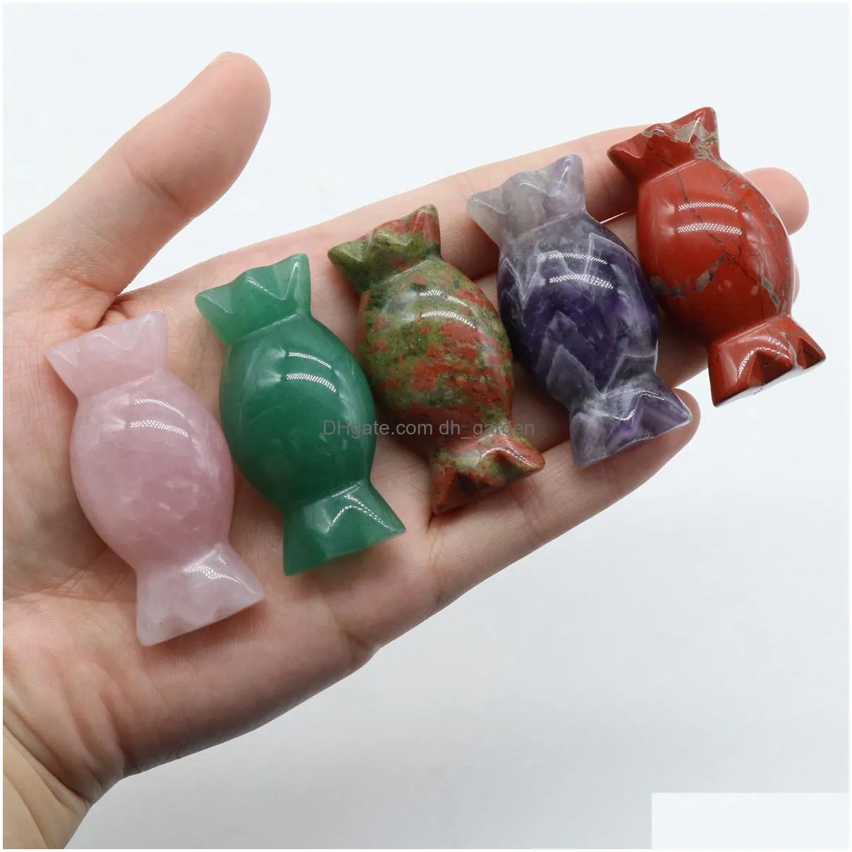 natural crystal stone carving festival candy gift gemstone agate ornaments folk arts healing energy for decorate