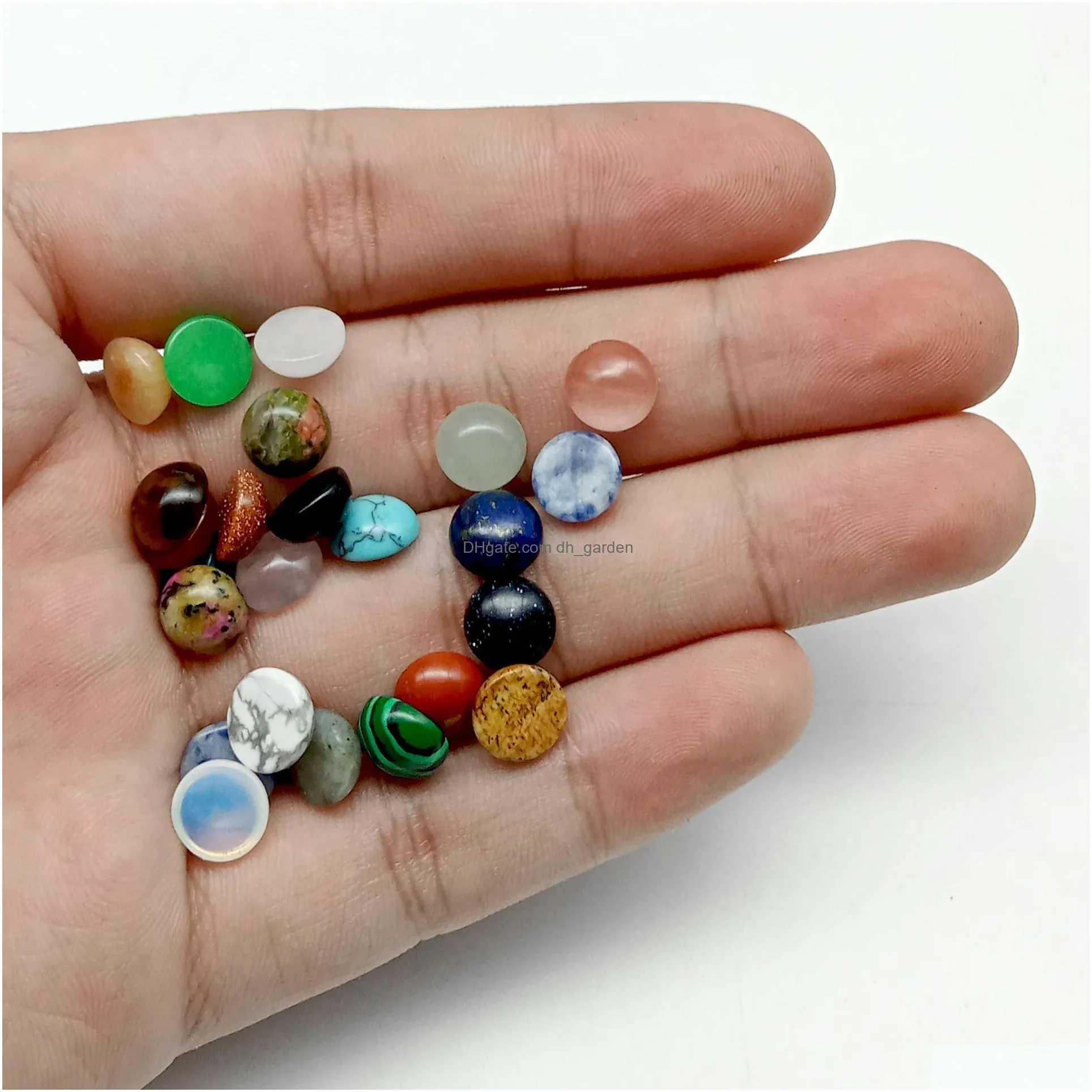 4/6/8/1012/14mm gemstone cabochons natural synthetic stone beads spoctrolite cabochons for earring necklace bracelet