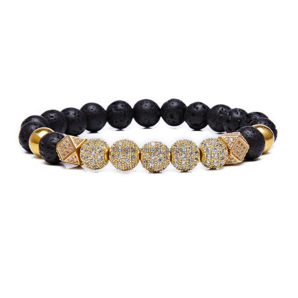 zircon ball volcanic stone bracelet 8mm essential oil beads melting rock perfume spreading bracelet mens and womens 7 9 gift