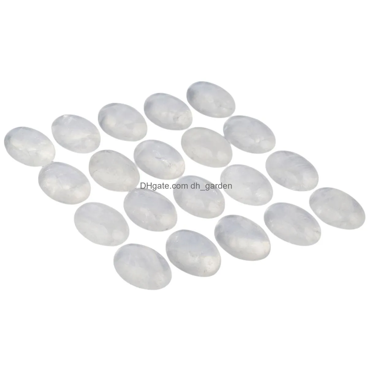 natural quartz crystal oval flat back gemstone cabochons healing chakra stone bead cab covers no hole for jewelry craft making