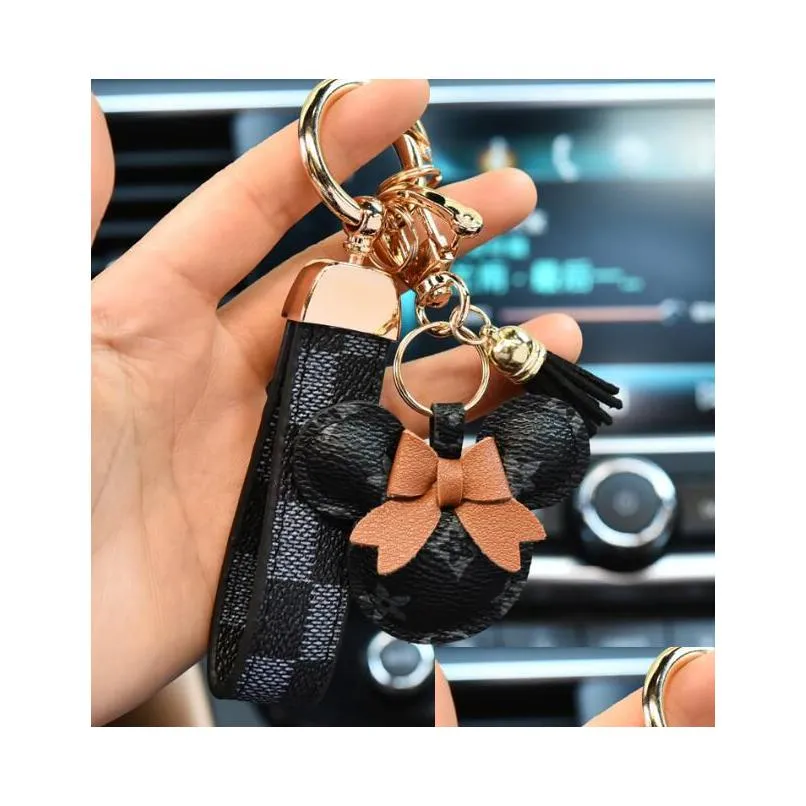 designer keychain wallet keyring fashion pendant car chain charm bucket bag flower mini coin holder keychains bag trinket gifts