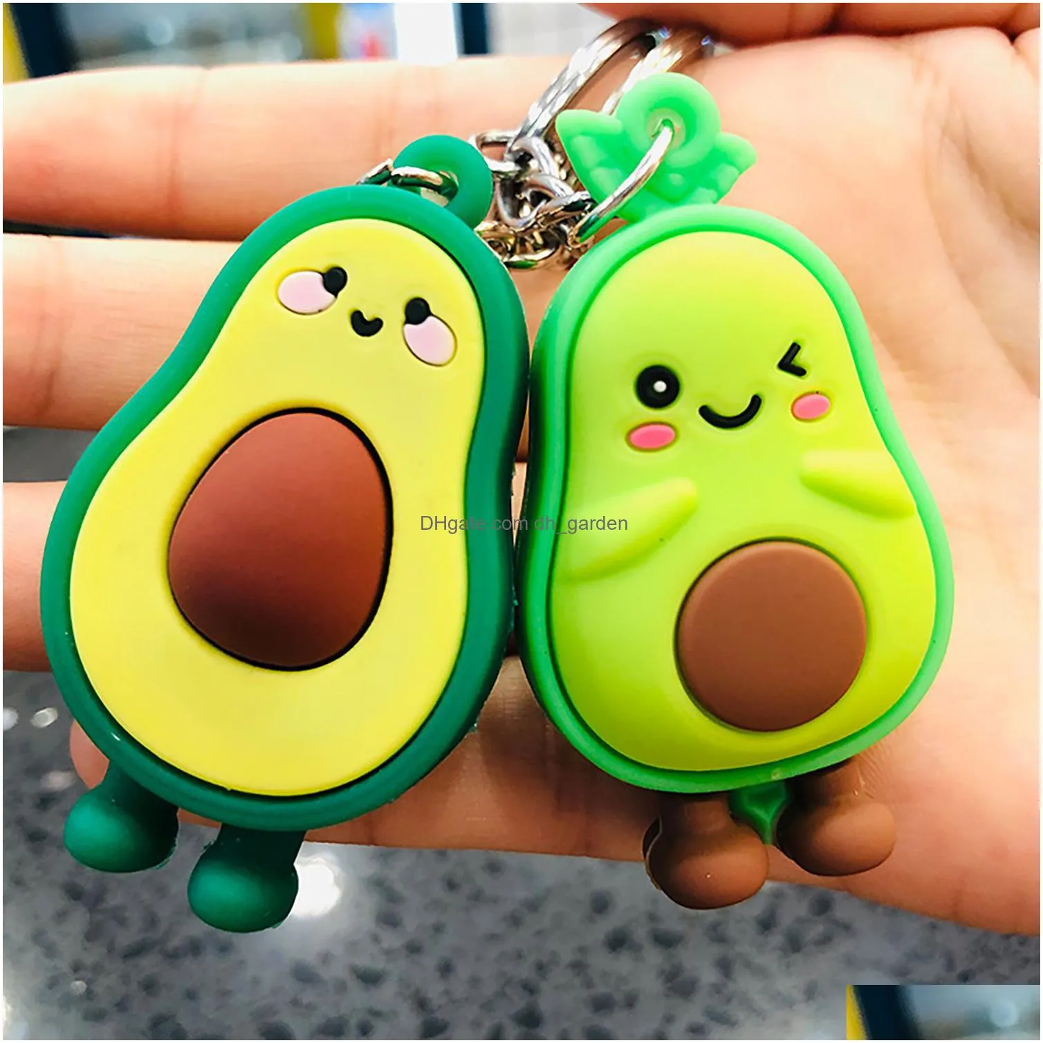 cute half avocado keychain fruits pendant charms hang bag car accessories friendship key chain christmas valentines birthdays gift